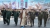 Iran's supreme leader, Ali Khamenei (center), among the top commanders of the IRGC and the Iranian Army in October 2023