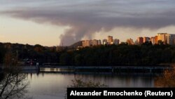Вид на напрямок на Авдіївку з окупованого Донецька, на наступний день після початку масованого наступу армії РФ, 11 жовтня 2023 року 