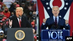 АКШнын президенттигине талапкерлер - республикачы Дональд Трамп жана демократ Жо Байден. 2020-жыл. 