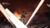 Echipele de intervenție sting incendiile provocate de un atac cu drone rusești (Sursa: Serviciul de Urgență al Ucrainei).