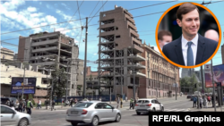 Amplasamentul din capitala sârbă a rămas neamenajat, chiar și pe fondul unui boom imobiliar în curs de desfășurare în alte părți ale orașului. Un proiect condus de Jared Kushner (inset), ginerele președintelui american Donald Trump, a fost anunțat cu mare fast în martie 2024.