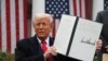 FILE PHOTO: U.S. President Trump delivers remarks on tariffs at the White House