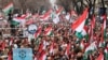 Supporters of the opposition Tisza Party rallied in Budapest. 