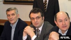 Sa propalih opozicionih pregovora, Goran Batričević, Goran Danilović i Predrag Popović, Foto: Savo Prelević
