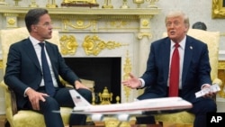 Про це Дональд Трамп (праворуч) заявив на пресконференції з генеральним секретарем альянсу Марком Рютте в Білому домі