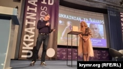Олег Сенцов на врученні премії в Києві, 21 жовтня
