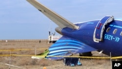 Место катастрофы пассажирского самолета Embraer E190 "Азербайджанских авиалиний", по ошибке подбитого ПВО России. Окрестности города Актау, Казахстан, 25 декабря 2024 года