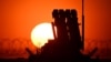 The silhouette of a Patriot air defense system installed at the military hub for Ukraine at the Rzeszow-Jasionka airport in Jasionka, Poland. (file photo)